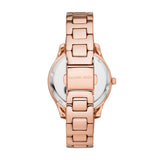 Michael Kors Lilane Three Hand Mother of Pearl White Dial Rose Gold Steel Strap Watch For Women - MK4557 Authentic Buy Shop Now