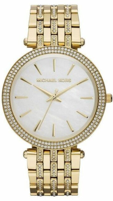 Michael Kors Darci Mother of Pearl Dial Gold Steel Strap Watch for Women - MK3219 Authentic Buy Shop Now