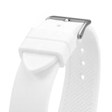 Guess Frontier Diamonds Silver Dial White Rubber Strap Watch For Women - W1160L4 Authentic Buy Shop Now