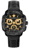 Versace Dylos Chronograph Black Dial Black Rubber Strap Watch for Men - VQC020015 Authentic Buy Shop Now