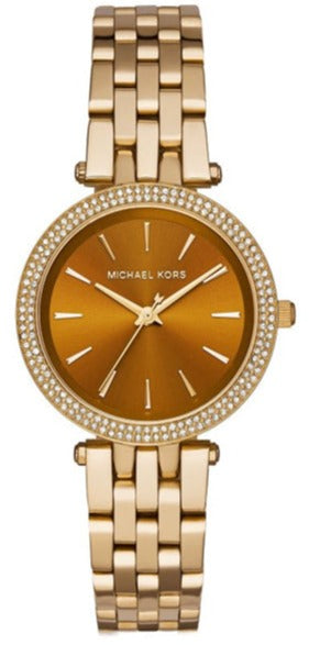 Michael Kors Darci Amber Dial Gold Steel Strap Watch for Women - MK3408 Authentic Buy Shop Now