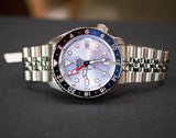 Seiko 5 Sports Automatic GMT SKX Sports Style Asia Exclusive Limited Edition Ice Blue Dial Silver Steel Strap Watch For Men - SSK029K1 Authentic Buy Shop Now