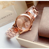 Burberry Heritage Rose Gold Dial Rose Gold Steel Strap Watch for Women - BU9215 Authentic Buy Shop Now