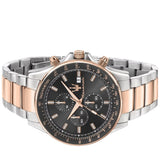Maserati SFIDA Black Dial Two Tone Steel Strap Watch For Men - R8873640014 Authentic Buy Shop Now