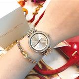 Michael Kors Darci Silver Dial Two Tone Steel Strap Watch for Women - MK3405 Authentic Buy Shop Now