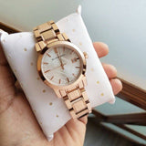 Burberry The City White Dial Rose Gold Steel Strap Watch for Women - BU9104 Authentic Buy Shop Now