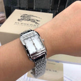 Burberry Heritage Diamond White Dial Silver Stainless Steel Strap Watch for Women - BU1583 Authentic Buy Shop Now