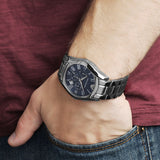 Emporio Armani Classic Blue Dial Silver Steel Strap Watch For Men - AR1635 Authentic Buy Shop Now