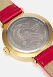 Guess Trend Dragon Gold Dial Red Leather Strap Watch For Women - GW0646L1 Authentic Buy Shop Now