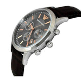 Emporio Armani Renato Chronograph Grey Dial Brown Leather Strap Watch For Men - AR2513 Authentic Buy Shop Now