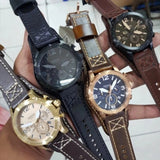 Fossil Nate Chronograph Blue Dial Brown Leather Strap Watch for Men - JR1505 Authentic Buy Shop Now