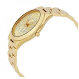 Michael Kors Slim Runway Gold Dial Gold Steel Strap Watch for Women - MK3590 Authentic Buy Shop Now