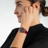 Tissot Carson Premium Lady Maroon Dial Maroon Leather Strap Watch For Women - T122.210.16.373.00 Authentic Buy Shop Now
