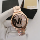 Michael Kors Runway Mercer Quartz Rose Gold Dial Rose Gold Steel Strap Watch For Women - MK6736 Authentic Buy Shop Now