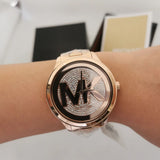 Michael Kors Runway Mercer Quartz Rose Gold Dial Rose Gold Steel Strap Watch For Women - MK6736 Authentic Buy Shop Now