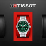 Tissot Chrono XL Classic Green Dial Silver Steel Strap Watch for Men - T116.617.11.092.00 Authentic Buy Shop Now
