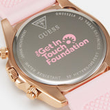 Guess Sparkling Chronograph Crystals Pink Dial Pink Silicone Strap Watch For Women - GW0032L4 Authentic Buy Shop Now