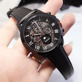 Fossil Grant Automatic Black Dial Black Leather Strap Watch for Men - ME3028 Authentic Buy Shop Now