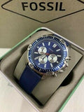 Fossil Garrett Chronograph Blue Dial Blue Rubber Strap Watch for Men - FS5709 Authentic Buy Shop Now
