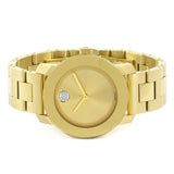 Movado Bold Gold Dial Yellow Gold Steel Strap Watch for Women - 3600104 Authentic Buy Shop Now