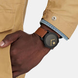 Movado Bold Black Dial Brown Leather Strap Watch For Men - 3600305 Authentic Buy Shop Now