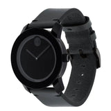 Movado Bold Black Dial Black Leather Strap Watch For Men - 3600306 Authentic Buy Shop Now