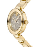 Movado Bold Crystal Gold Dial Gold Steel Strap Watch For Women - 3600492 Authentic Buy Shop Now