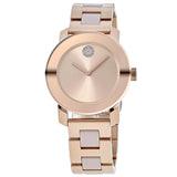 Movado Bold Rose Gold Dial Two Tone Steel Strap Watch for Women - 3600639 Authentic Buy Shop Now