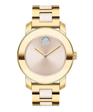 Movado Bold Beige Dial Two Tone Steel Strap Watch For Women - 3600640 Authentic Buy Shop Now