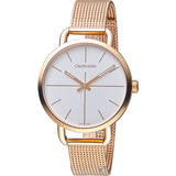 Calvin Klein Even White Dial Rose Gold Mesh Bracelet Watch for Women - K7B23626 Authentic Buy Shop Now
