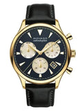 Movado Heritage Chronograph Calendoplan Blue Dial Black Leather Strap Watch for Men - 3650006 Authentic Buy Shop Now
