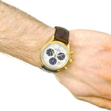 Movado Heritage Chronograph White Black Leather Strap Watch for Men - 3650007 Authentic Buy Shop Now
