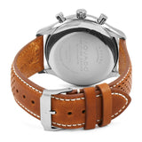 Movado Heritage Calendoplan Chronograph White Dial Brown Leather Strap Watch for Men - 3650008 Authentic Buy Shop Now