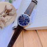 Movado Heritage Moonphase Blue Dial Brown Leather Strap Watch For Women - 3650009 Authentic Buy Shop Now