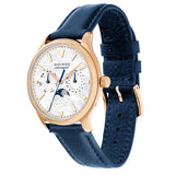 Movado Heritage Celestograf White Mother of Pearl Dial Blue Leather Strap Watch For Women - 3650011 Authentic Buy Shop Now