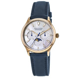 Movado Heritage Celestograf White Mother of Pearl Dial Blue Leather Strap Watch For Women - 3650011 Authentic Buy Shop Now