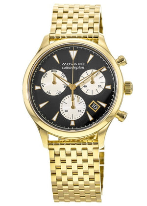 Movado Heritage Calendoplan Blue Dial Gold Steel Strap Watch for Men - 3650015 Authentic Buy Shop Now
