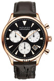 Movado Heritage Calendoplan Chronograph Black Dial Brown Leather Strap Watch for Men - 3650021 Authentic Buy Shop Now