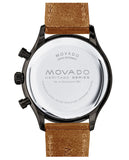 Movado Heritage Calendoplan Chronograph Black Dial Brown Leather Strap Watch for Men - 3650022 Authentic Buy Shop Now