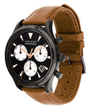 Movado Heritage Calendoplan Chronograph Black Dial Brown Leather Strap Watch for Men - 3650022 Authentic Buy Shop Now