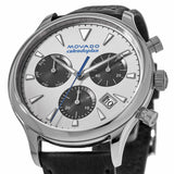 Movado Heritage Calendoplan Chronograph Silver Dial Black Leather Strap Watch for Men - 3650024 Authentic Buy Shop Now