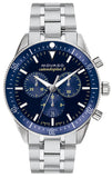 Movado Heritage Calendoplan Chronograph Blue Dial Silver Steel Strap Watch For Men - 3650124 Authentic Buy Shop Now