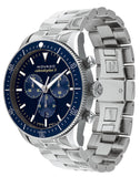 Movado Heritage Calendoplan Chronograph Blue Dial Silver Steel Strap Watch For Men - 3650124 Authentic Buy Shop Now