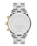 Movado Heritage Calendoplan Chronograph Blue Dial Two Tone Steel Strap Watch For Men - 3650126 Authentic Buy Shop Now