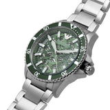 Emporio Armani Diver Automatic Green Dial Silver Steel Strap Watch For Men - AR60061 Authentic Buy Shop Now