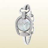 Gucci Horsebit Collection Diamonds Mother of Pearl Dial Silver Steel Strap Watch For Women - YA139505 Authentic Buy Shop Now