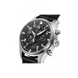 IWC Pilot's Watch Chronograph Black Dial Black Leather Strap Watch for Men - IW377709 Authentic Buy Shop Now