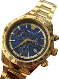 Versace Classic Chronograph Quartz Blue Dial Gold Steel Strap Watch For Men - VEV700619 Authentic Buy Shop Now