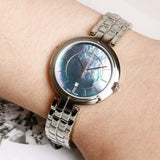 Tissot T Lady Flamingo Mother of Pearl Blue Dial Silver Steel Strap Watch For Women - T094.210.11.121.00 Authentic Buy Shop Now