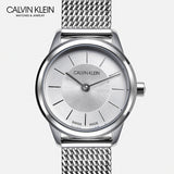 Calvin Klein Minimal White Dial Silver Mesh Bracelet Watch for Women - K3M23126 Authentic Buy Shop Now